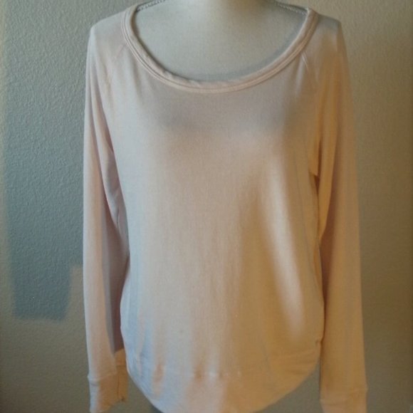 James Perse Tops - James Perse Size 2 Ballerina Pink Slouchy Lightweight Sweatshirt Detaile…